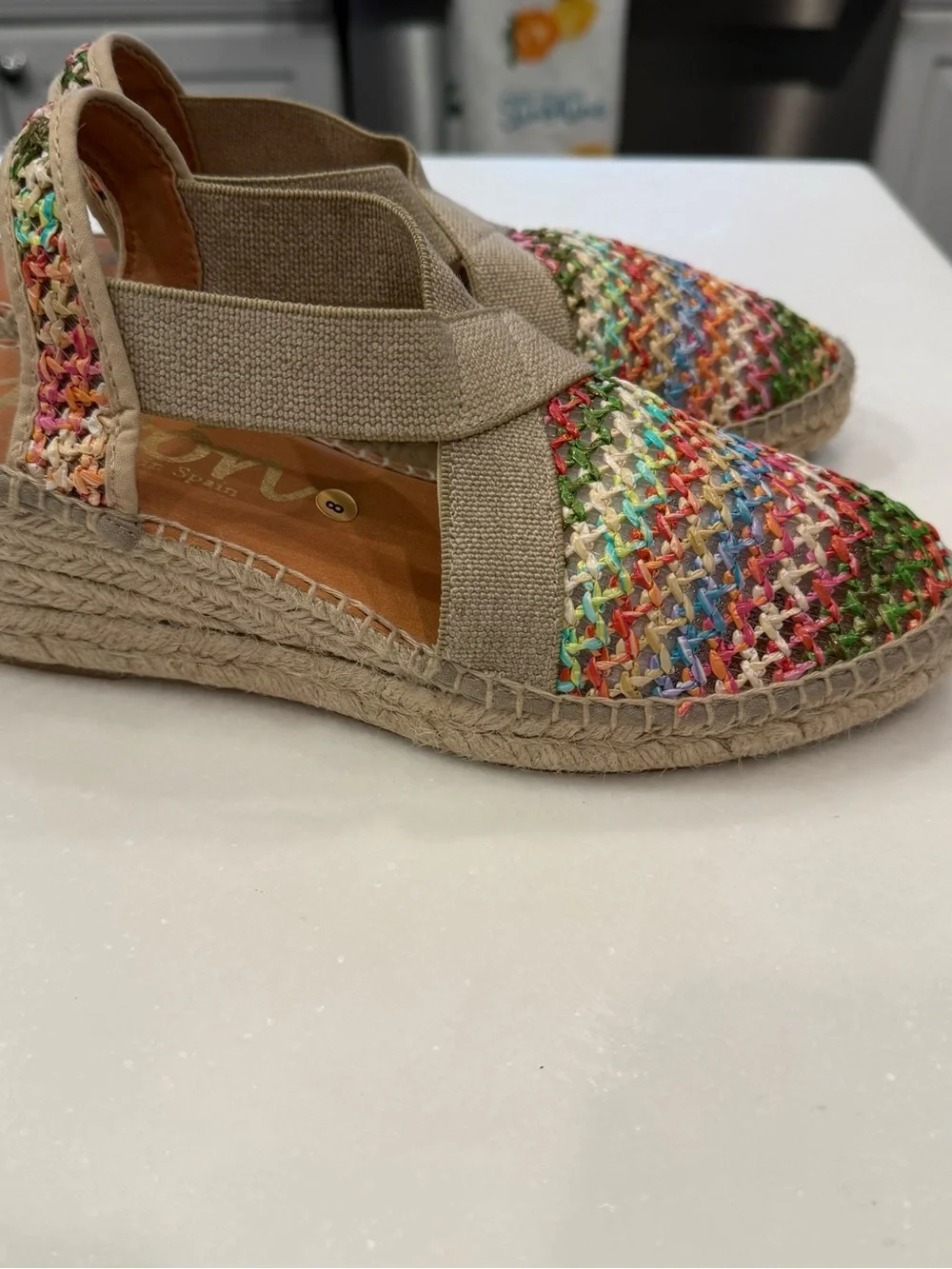 Picon Women’s Multi Color Wedge Espadrilles Handmade Sz 8 NEW